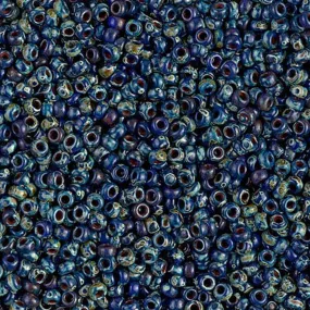 Miyuki Boncuk, MiyukiRoundBeads 6/0- 4518 Picasso Opaque Cobalt