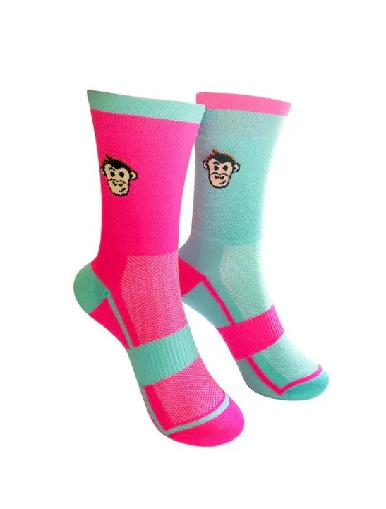 Monkey Sox Classic X5 Sport | Pink & Turquoise