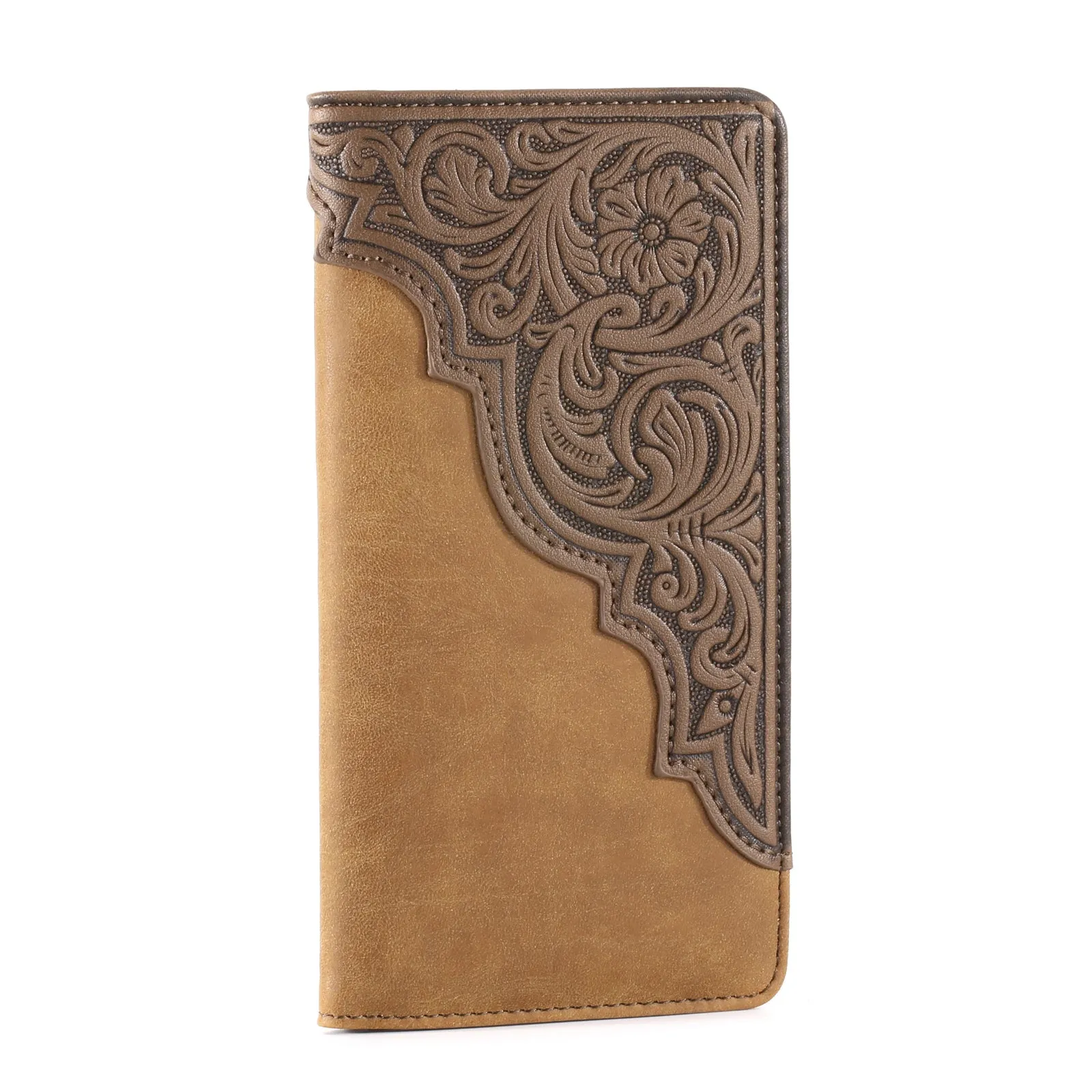 Montana West Embossed Floral Long Bifold Wallet