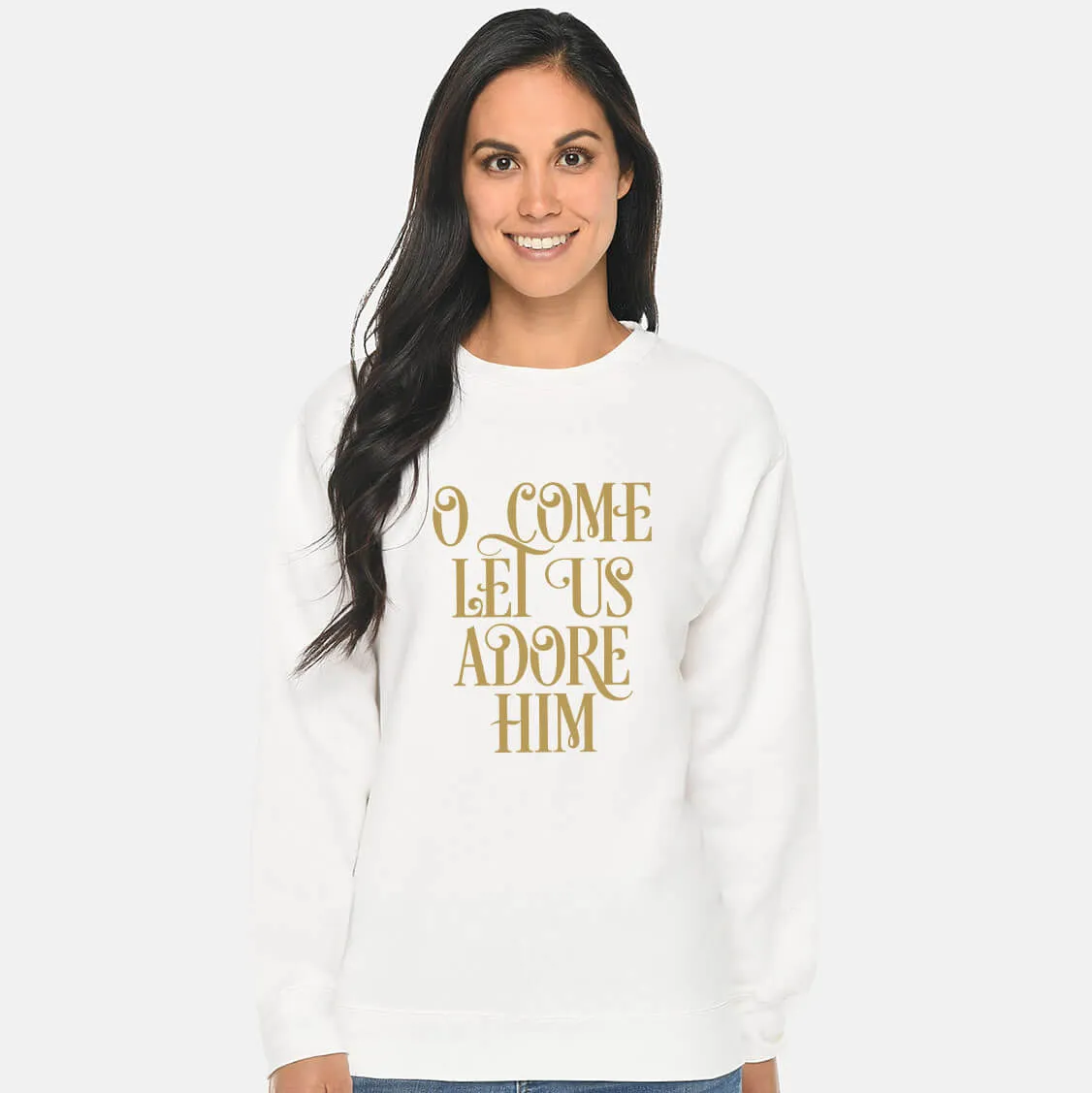 O Come Let Us Adore Him Unisex Crewneck Sweatshirt