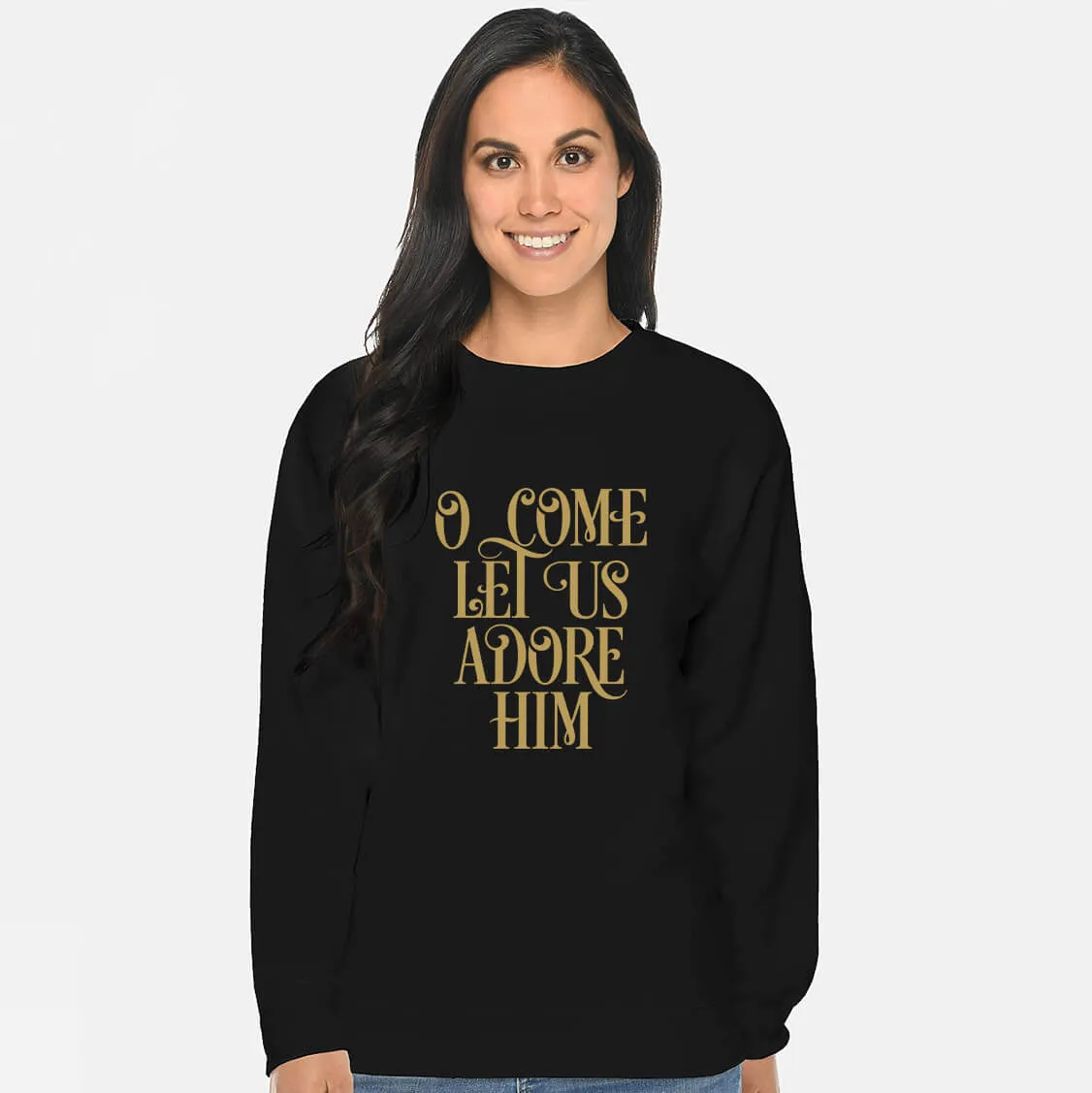 O Come Let Us Adore Him Unisex Crewneck Sweatshirt