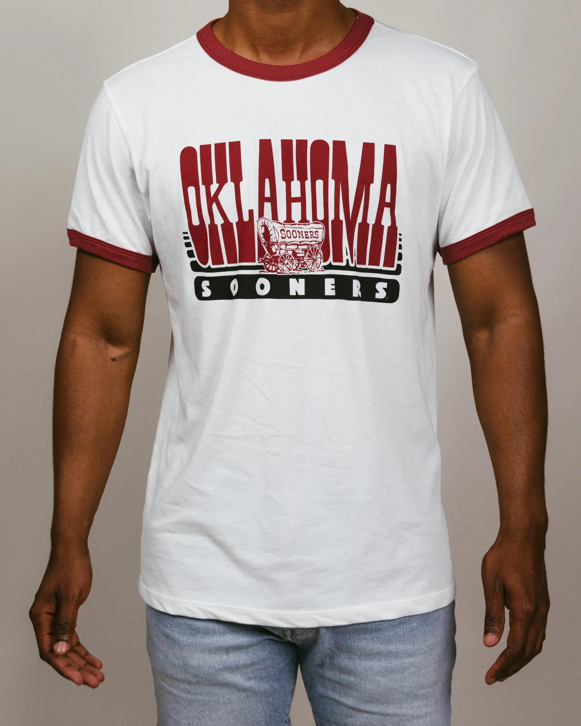 Oklahoma Sooners 70s White & Cardinal Unisex Ringer