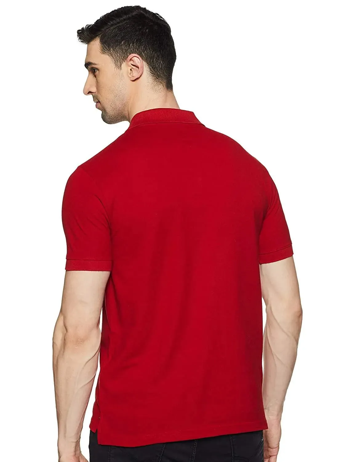 ONN Men's Cotton Polo T-Shirt (Pack of 2) in Solid Bottle Green-Red colours