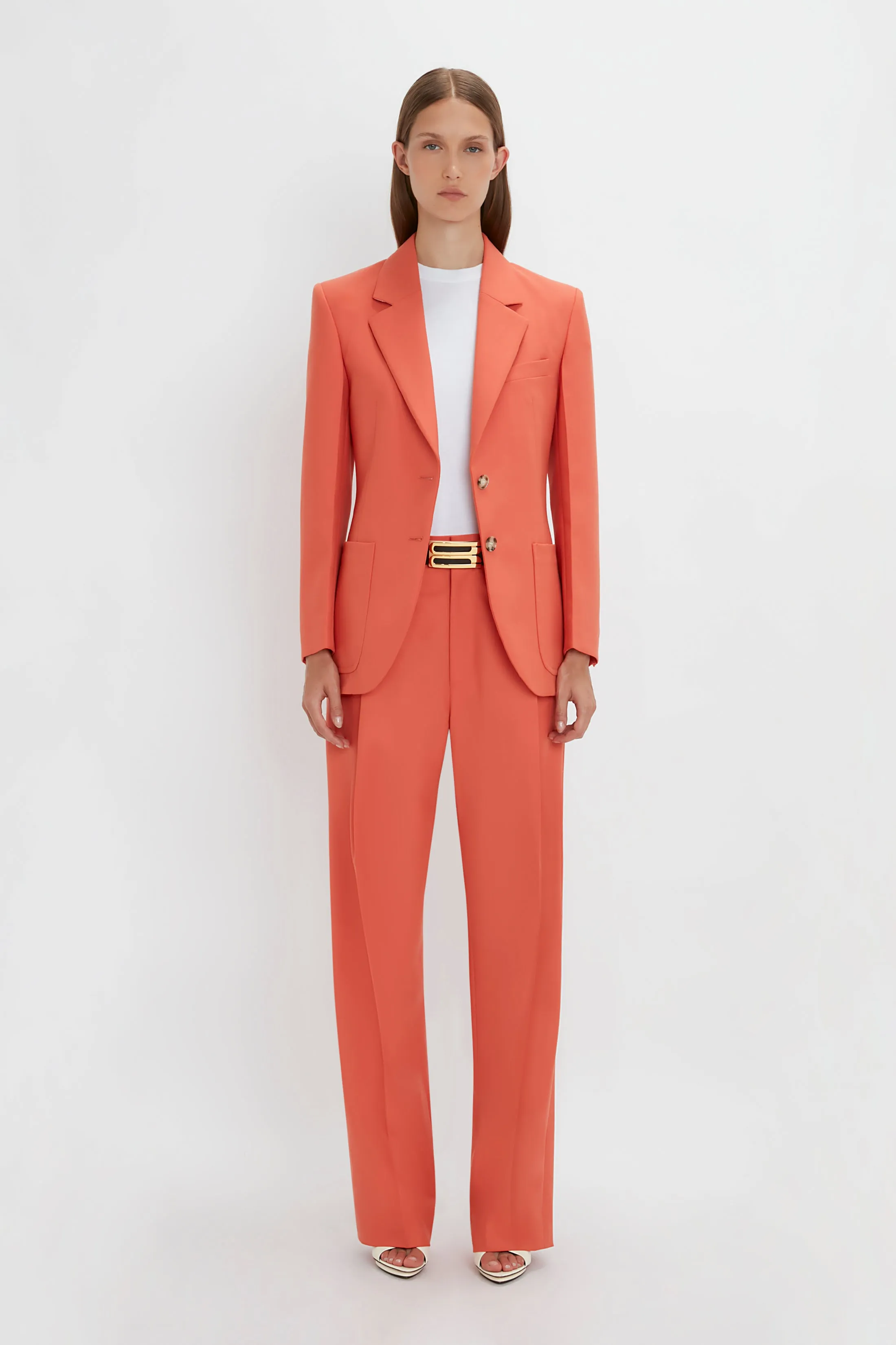 Patch Pocket Jacket In Papaya