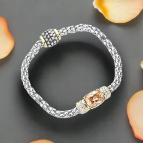 Peach CZ Classic Chain Bracelet- M H W ACCESSORIES