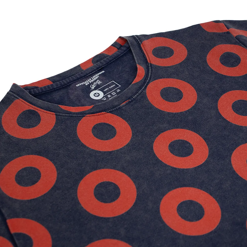 Phish | Acid Wash Tee | Navy and Red