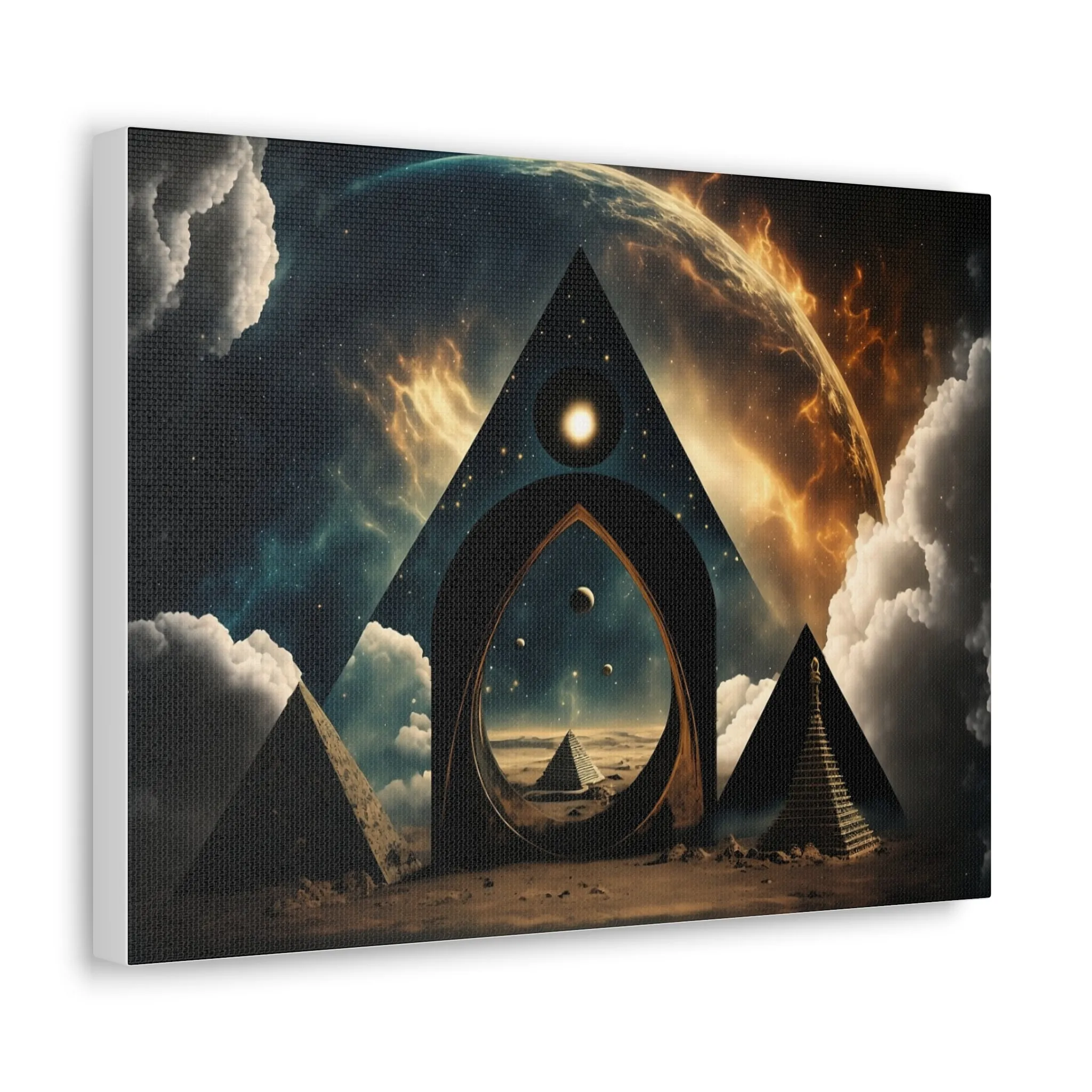 Pyramid Portal Star Gate Wall Art Canvas Spiritual Decor