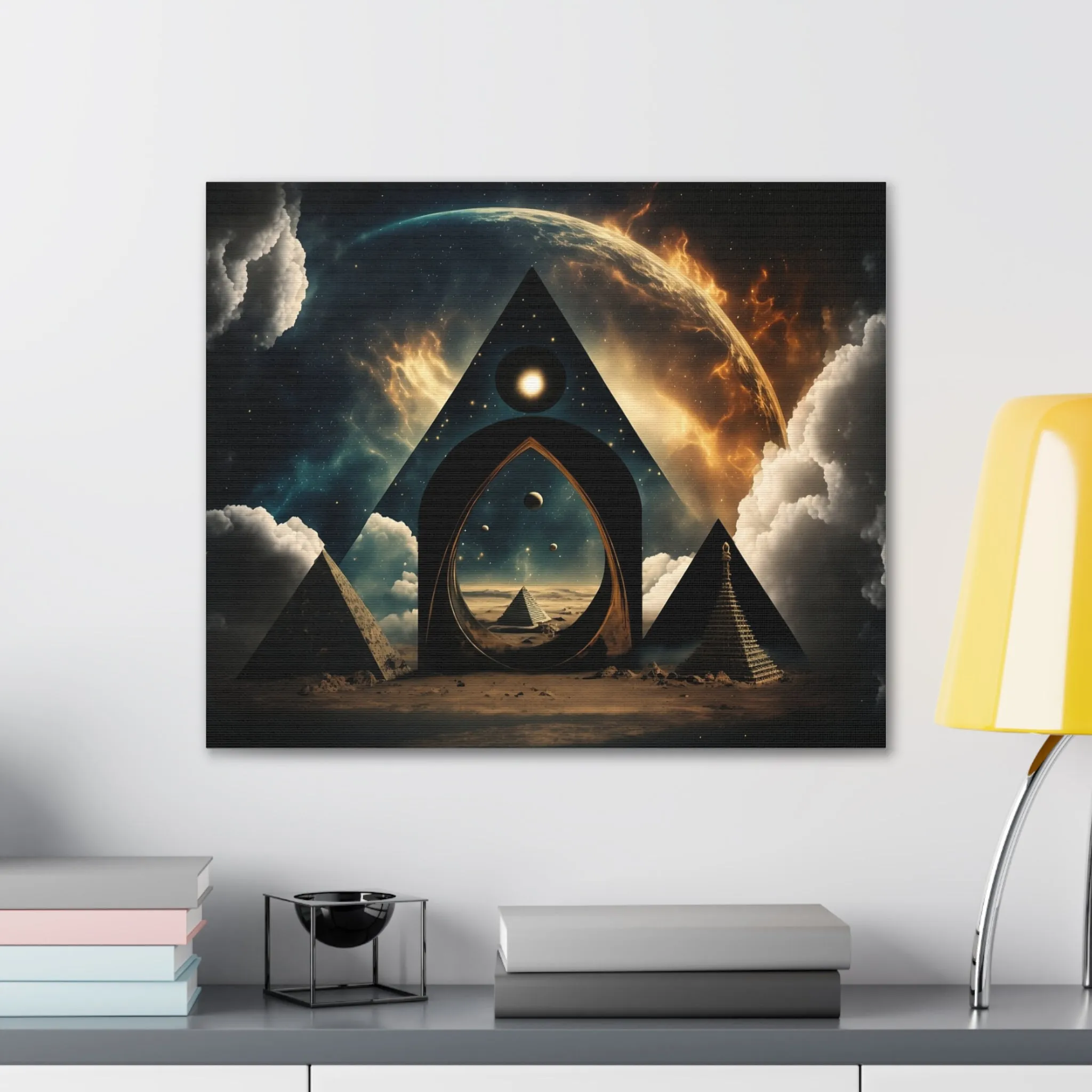 Pyramid Portal Star Gate Wall Art Canvas Spiritual Decor