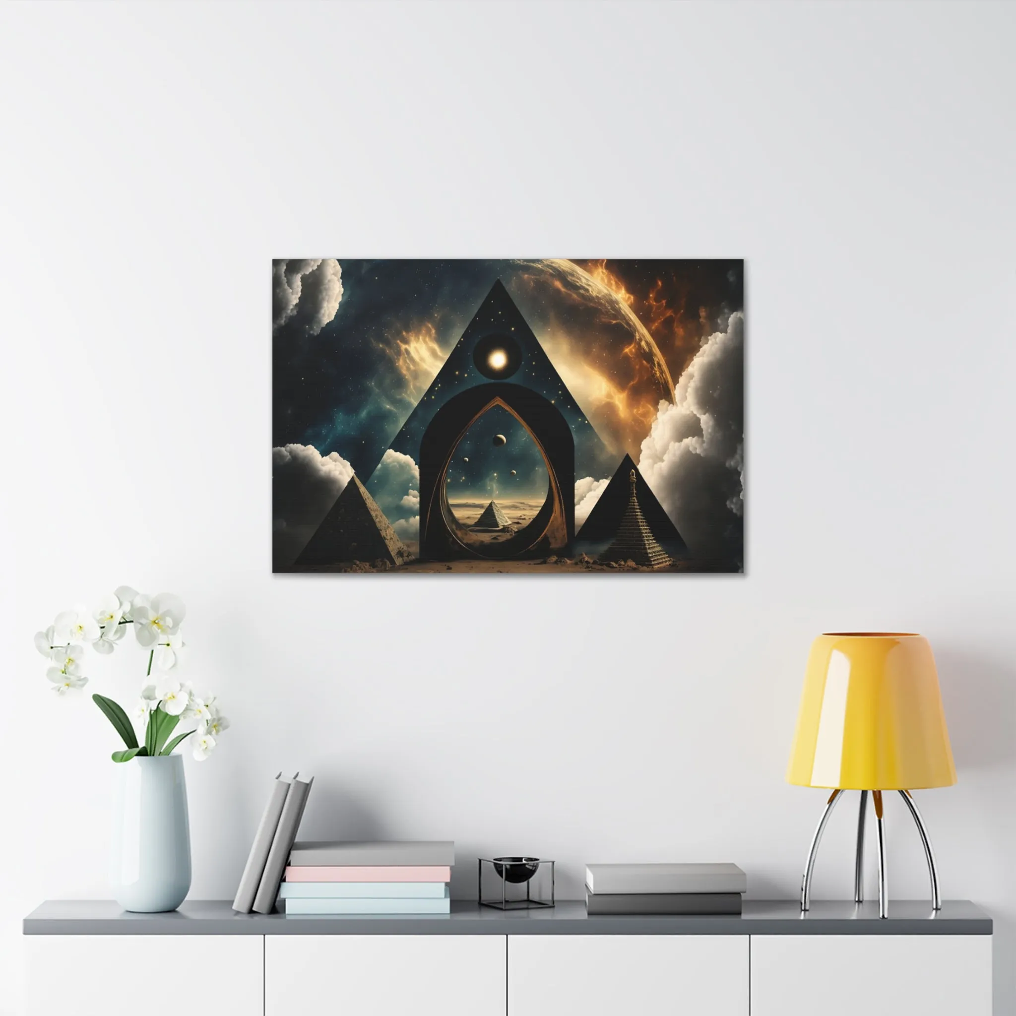 Pyramid Portal Star Gate Wall Art Canvas Spiritual Decor