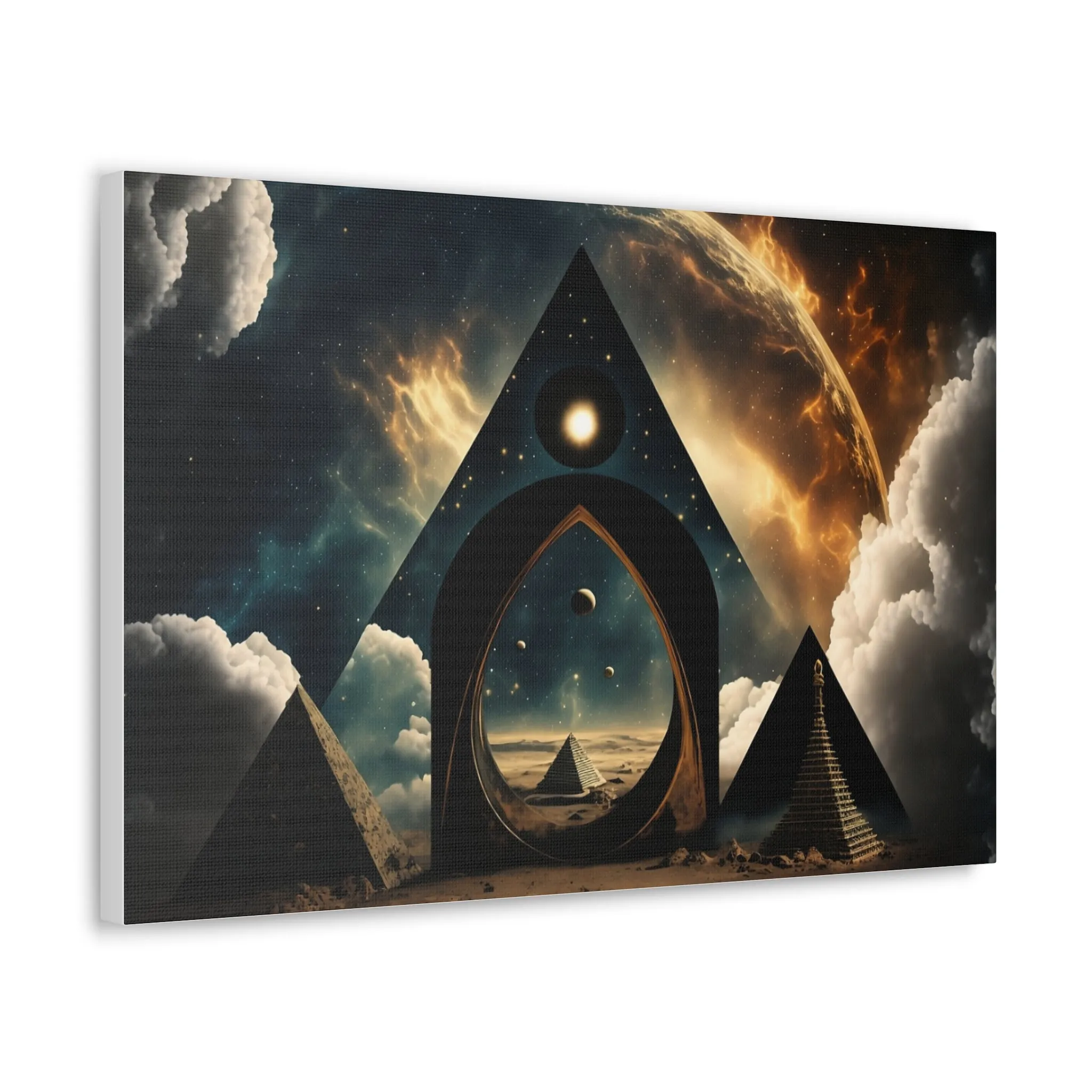 Pyramid Portal Star Gate Wall Art Canvas Spiritual Decor