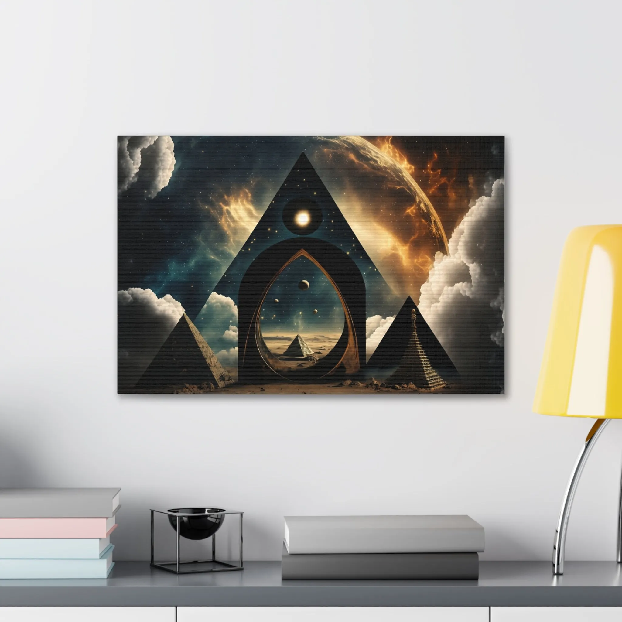 Pyramid Portal Star Gate Wall Art Canvas Spiritual Decor