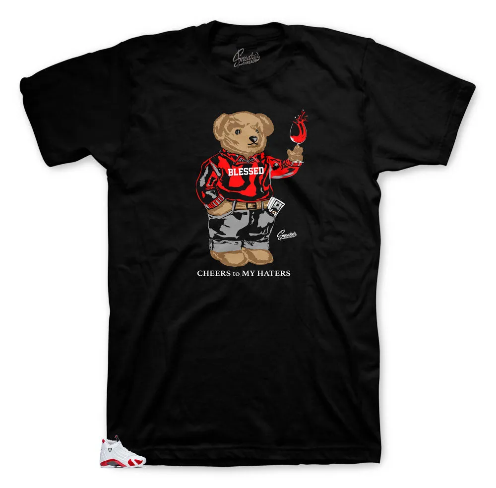 Retro 14 Candy Cane Shirt - Cheers Bear  - Black