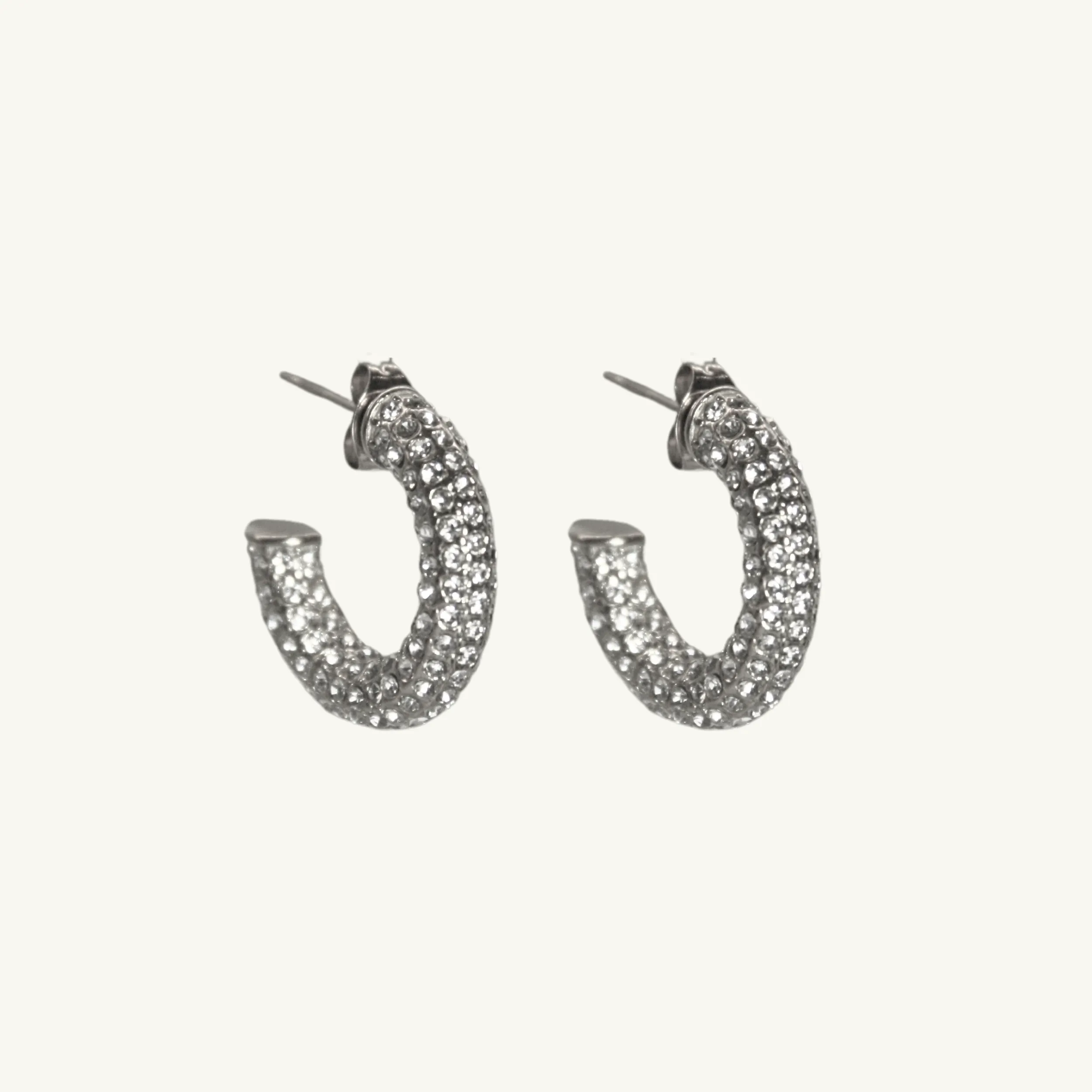 Shiny Chunky Statement Earring | Silver