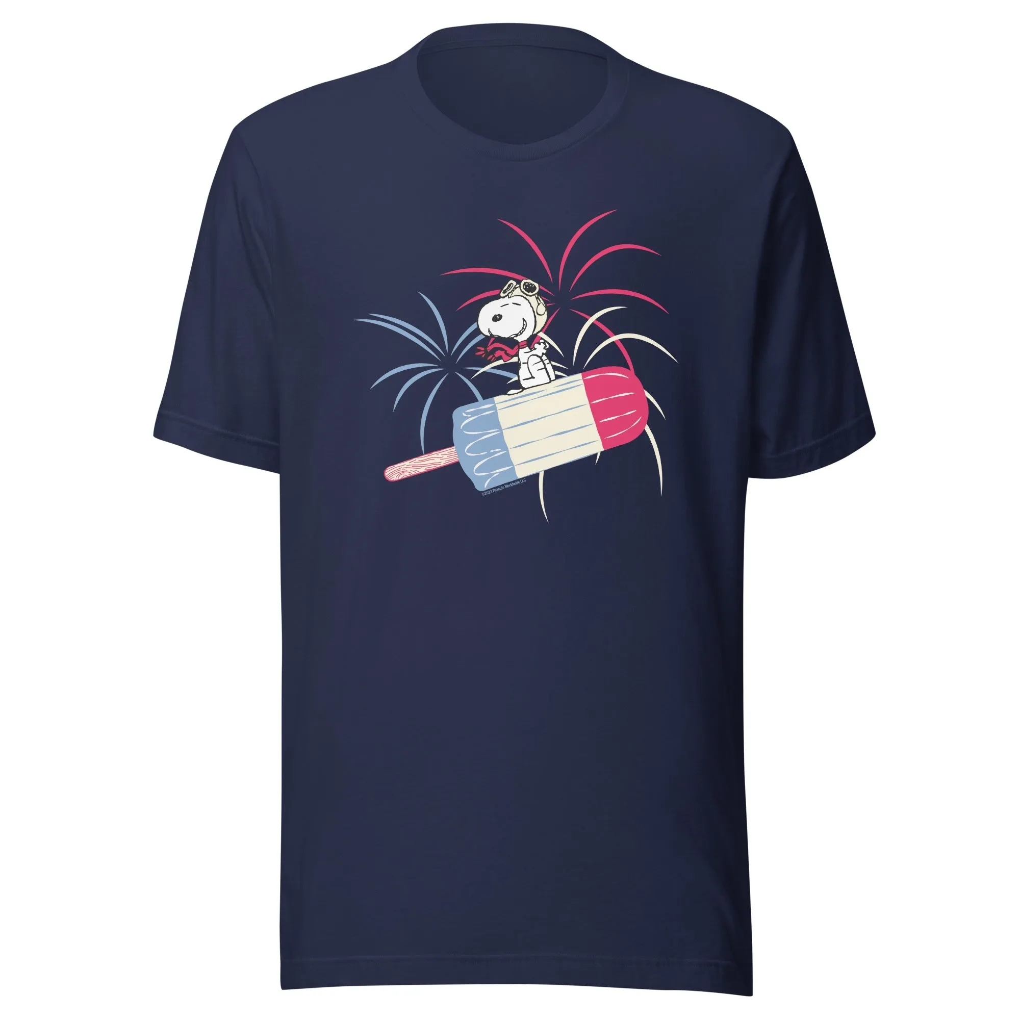 Snoopy Popsicle and Fireworks Adult T-Shirt