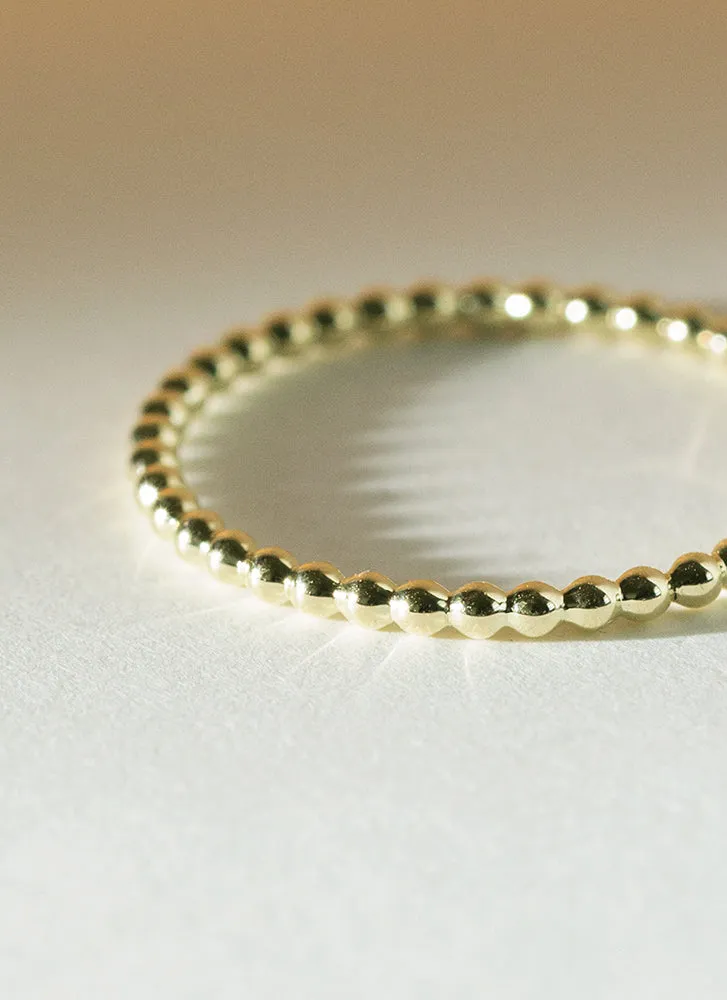 Sphere stacking ring thin and thick 14k gold