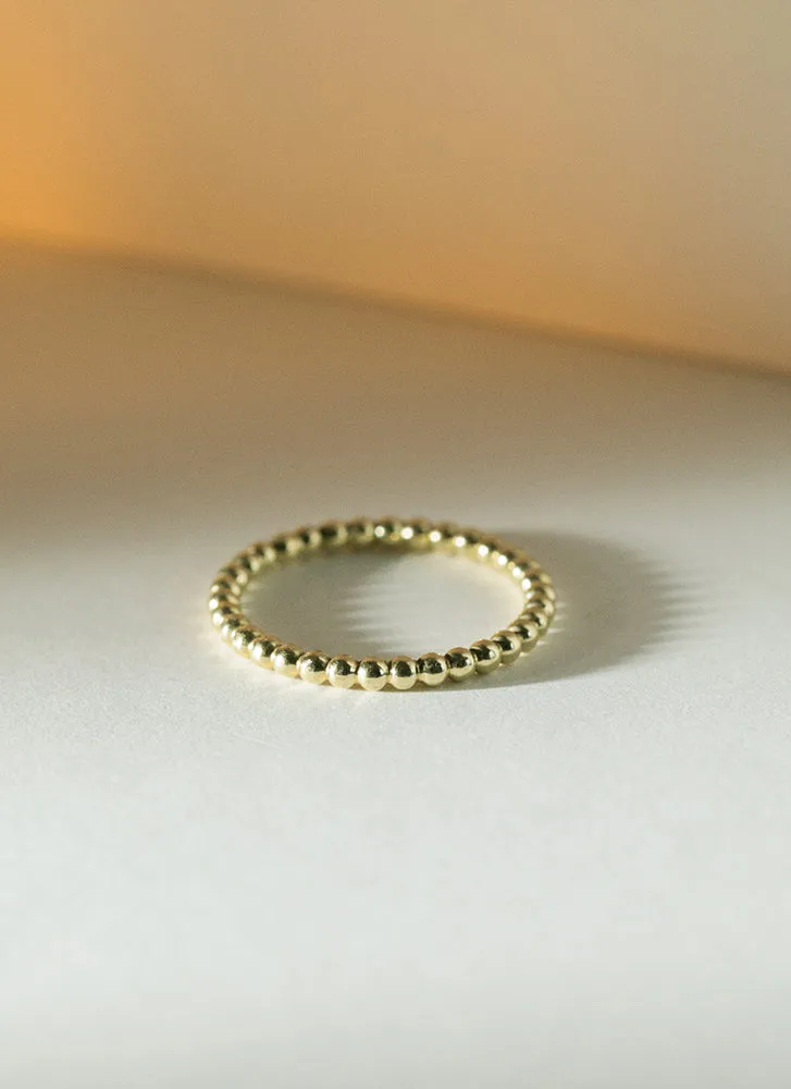 Sphere stacking ring thin and thick 14k gold