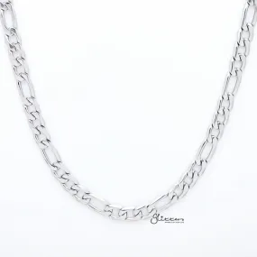 Stainless Steel Figaro Chain Men's Necklaces - 6mm width | 61cm length