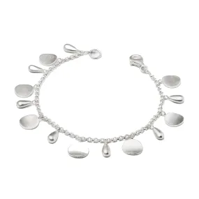 Sterling Silver Falling Teardrop Bracelet