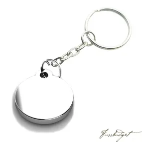 Sterling Silver Round Keychain