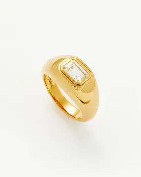 Stone Dome Statement Ring | 18ct Gold Plated Vermeil/Cubic Zirconia