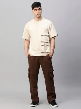 Streetwear Cargo Co-ord Set - Beige & Cocoa