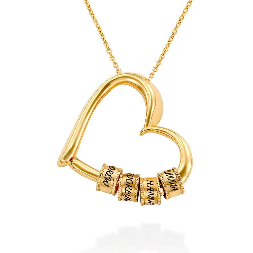 Stunning Heart-shaped Pendant Necklace with Customized Name