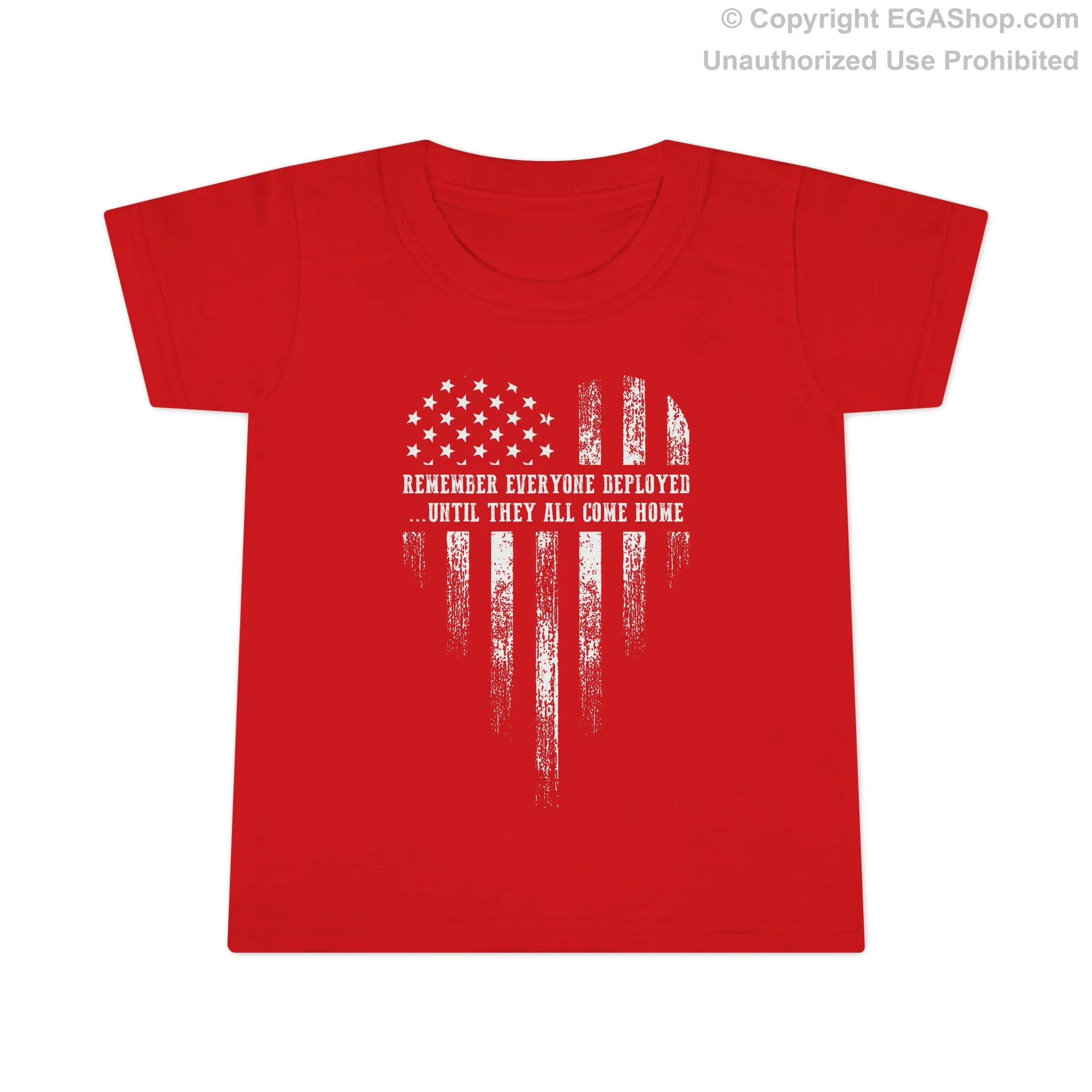 T-Shirt, Toddler: R.E.D. Heart American Flag