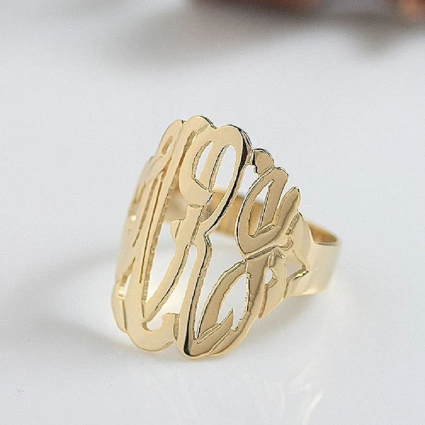 Tall Cutout Monogram Ring