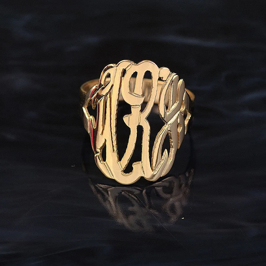 Tall Cutout Monogram Ring