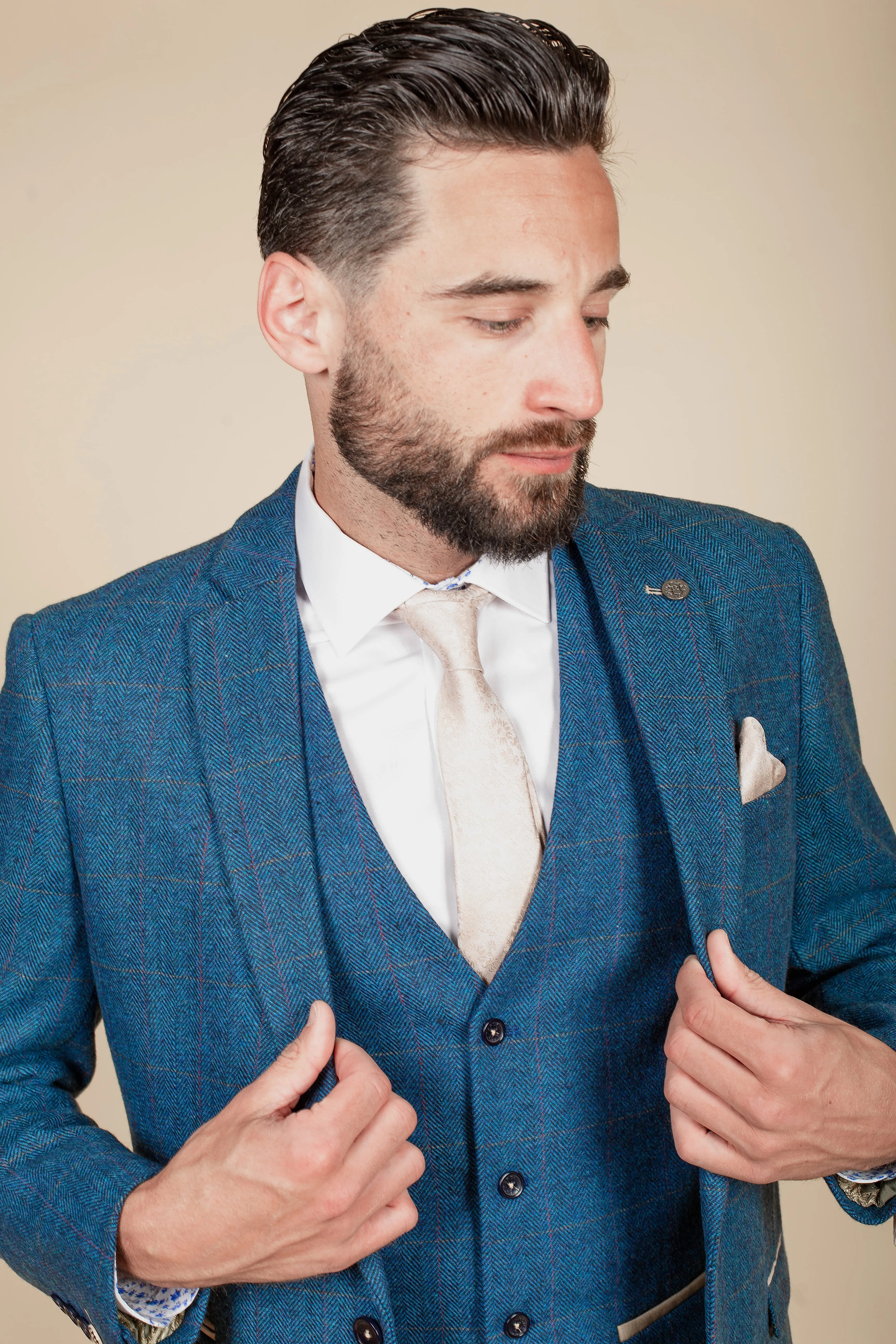 The Everton Collection | Séamus Coleman In DION Blue Tweed Check Suit