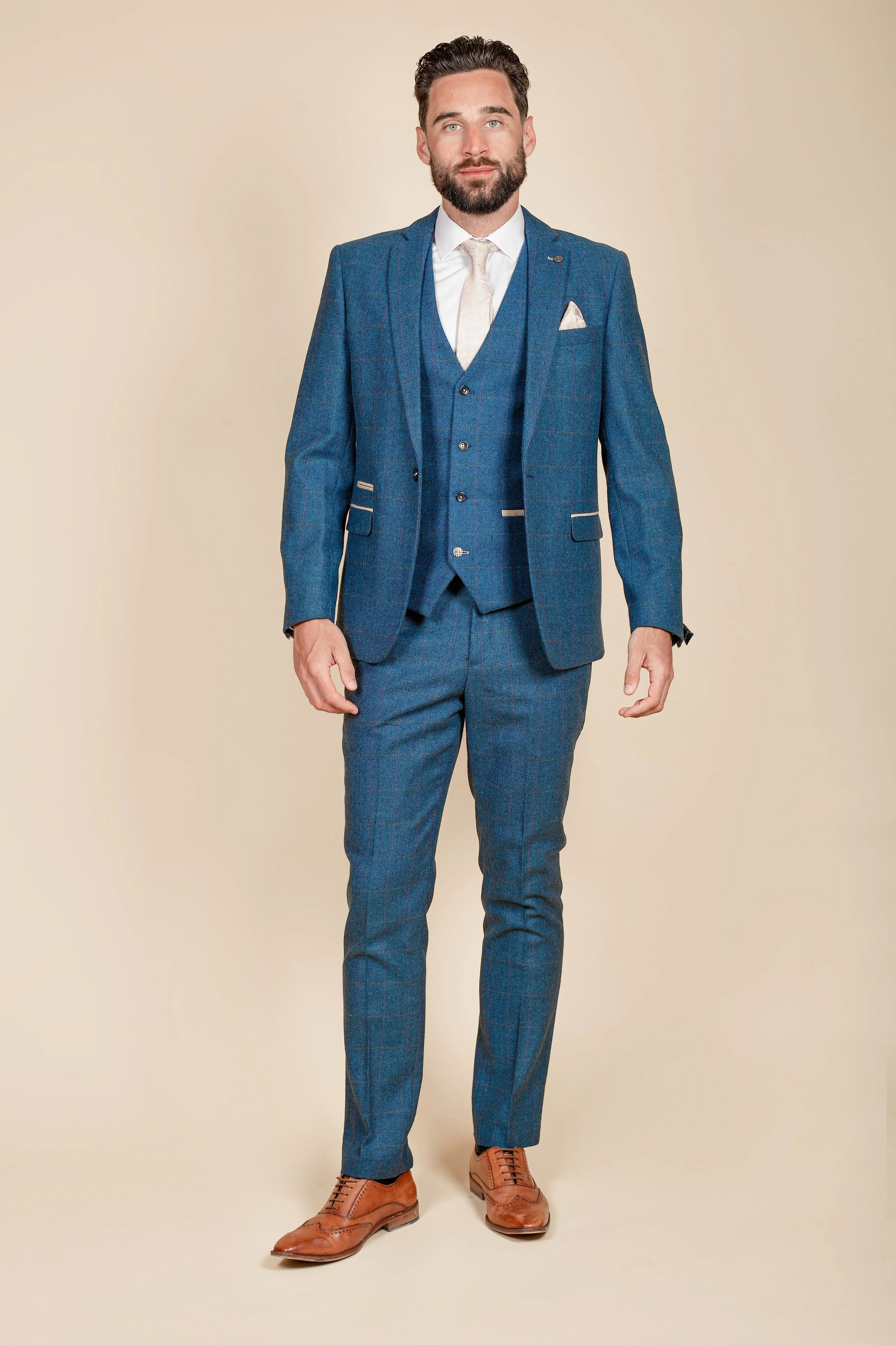 The Everton Collection | Séamus Coleman In DION Blue Tweed Check Suit