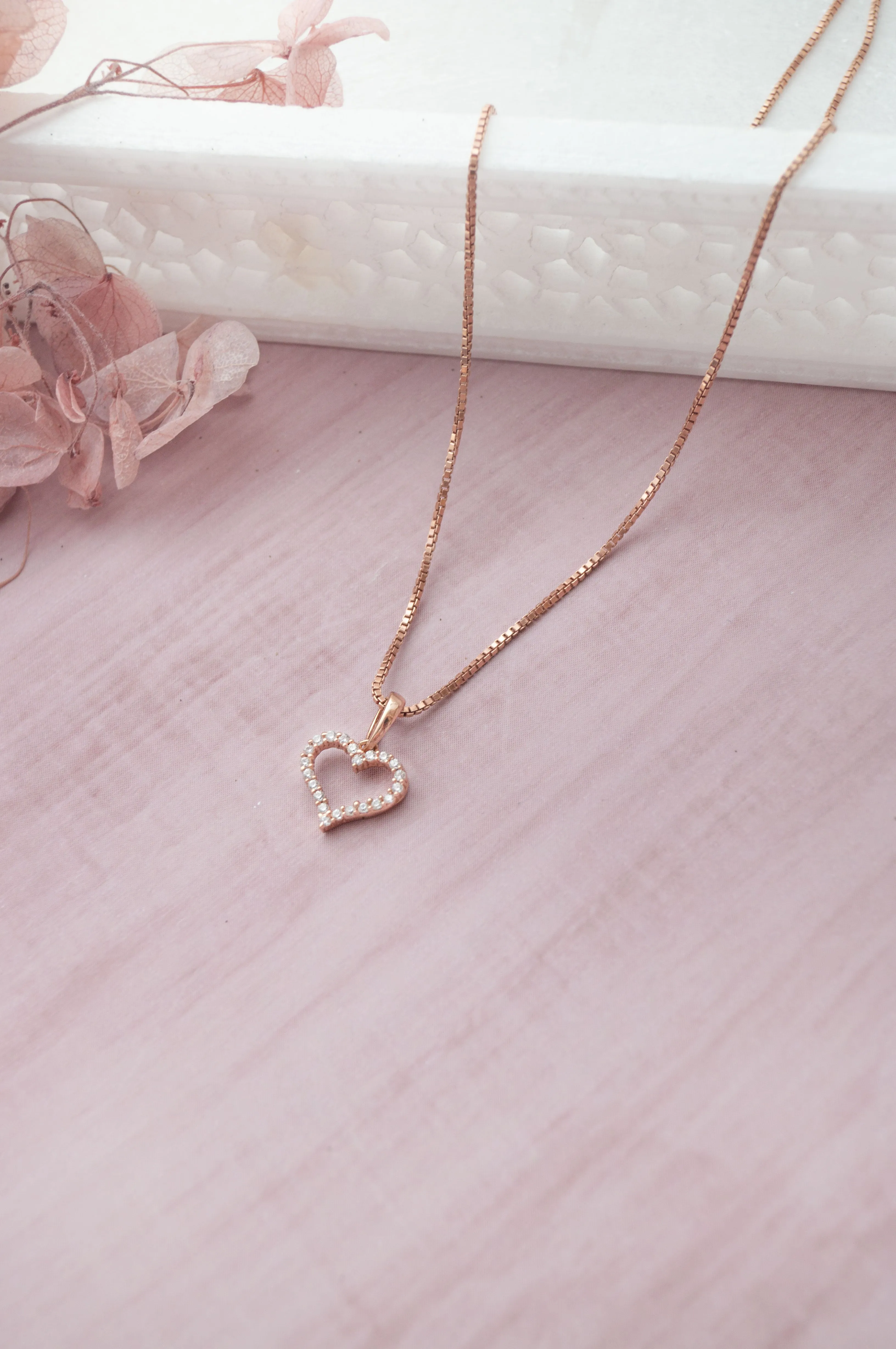 Tiny Heart Rose Gold Plated Sterling Silver Pendant