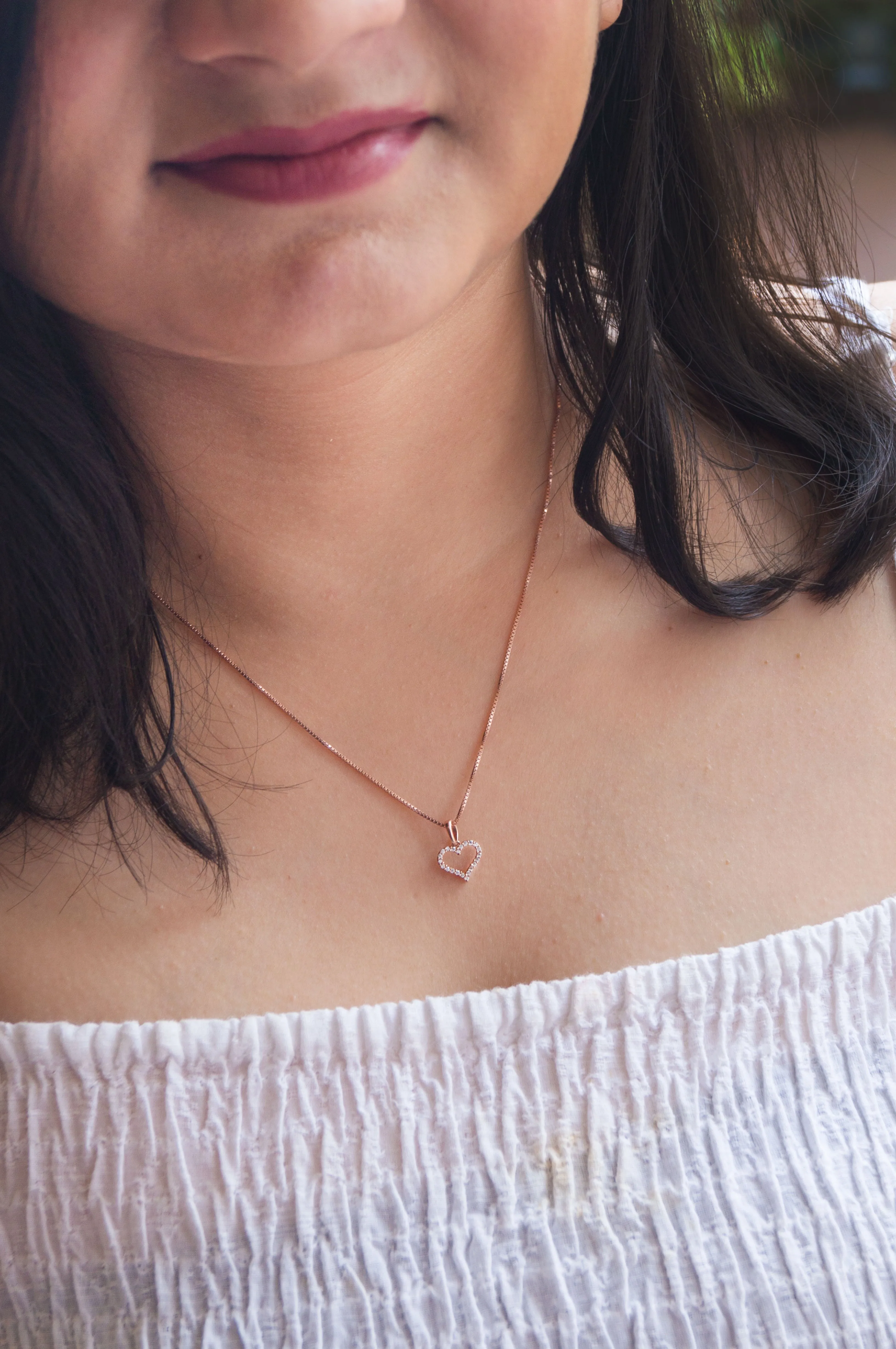 Tiny Heart Rose Gold Plated Sterling Silver Pendant