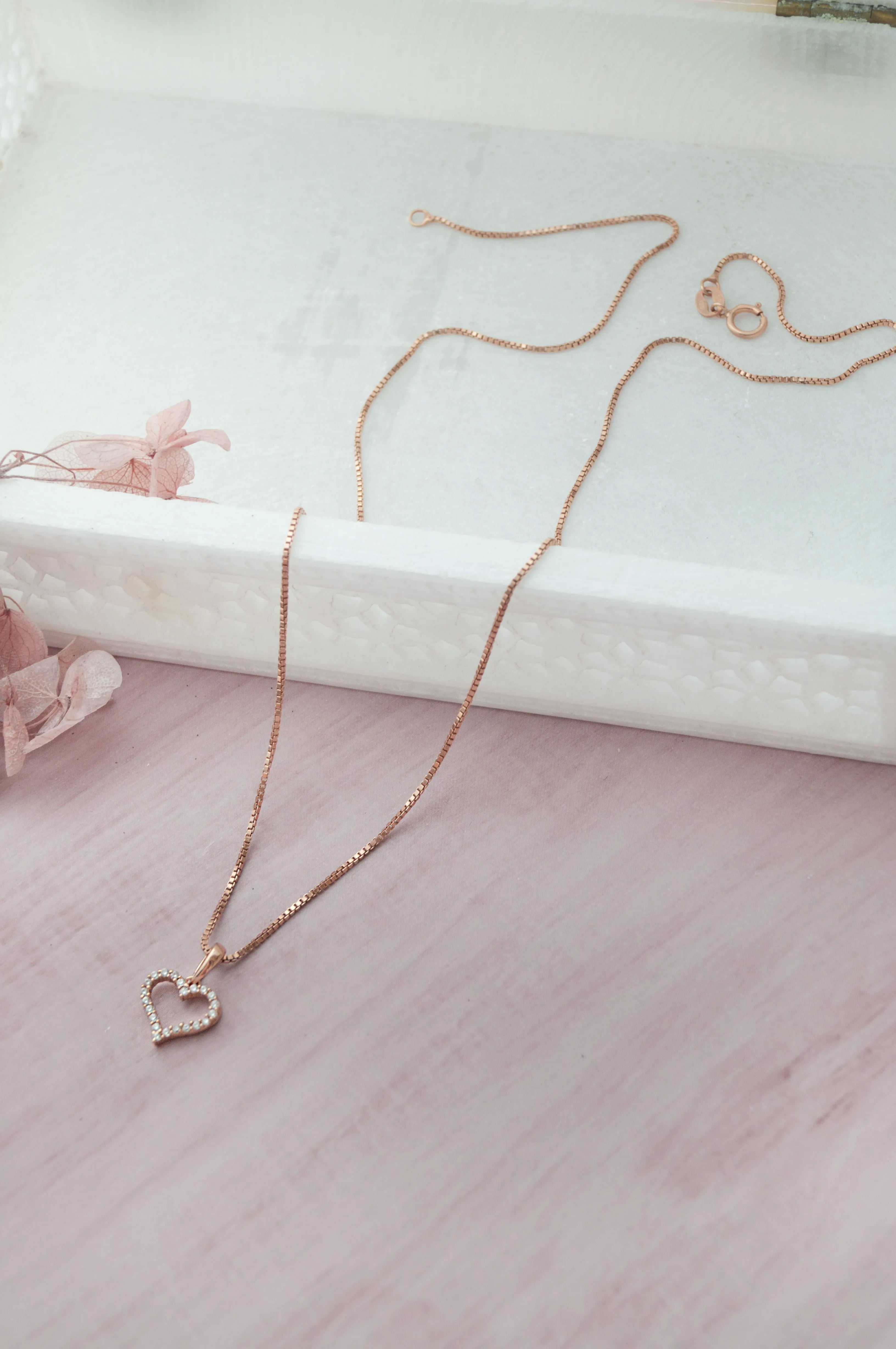 Tiny Heart Rose Gold Plated Sterling Silver Pendant