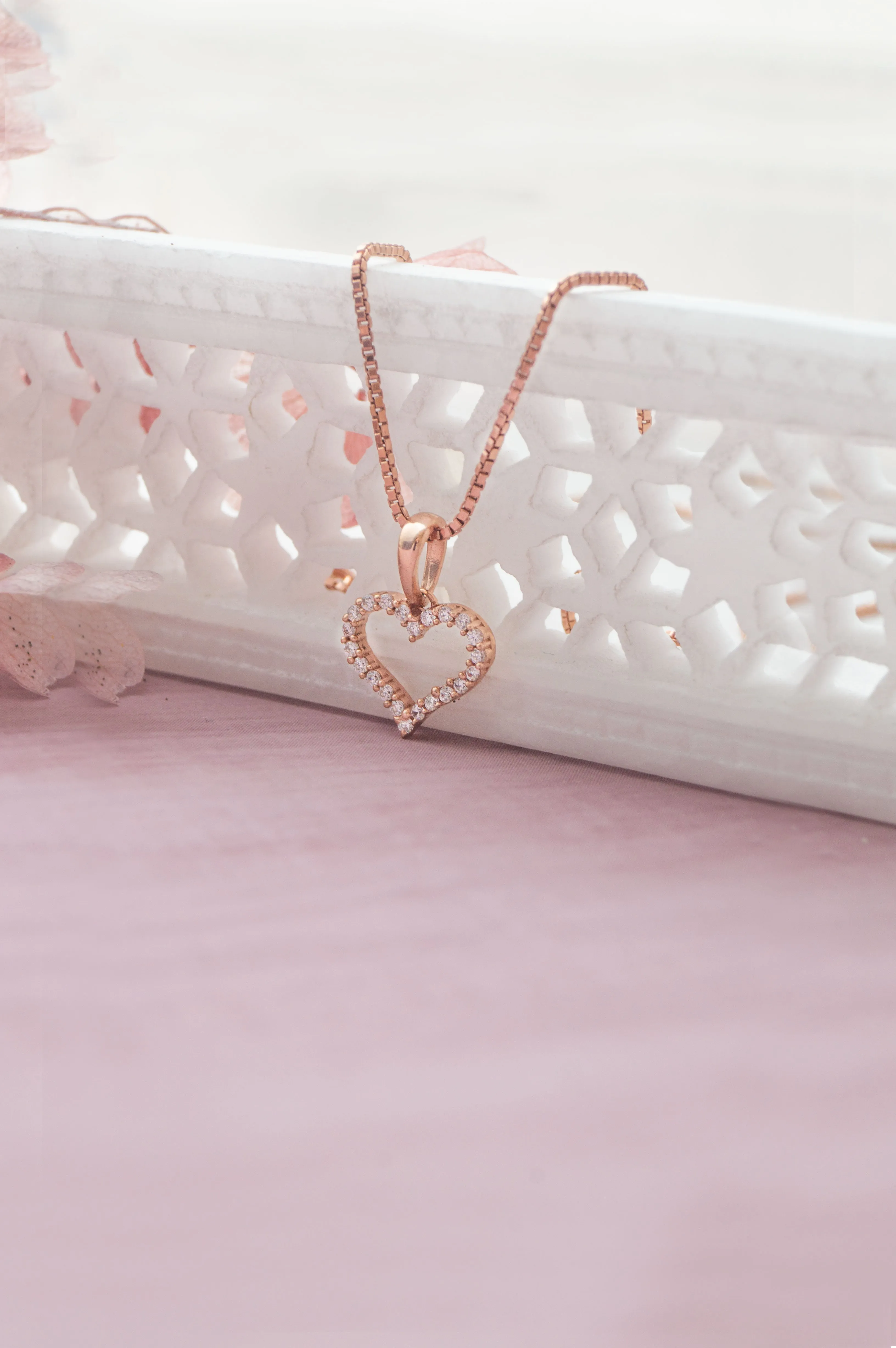 Tiny Heart Rose Gold Plated Sterling Silver Pendant