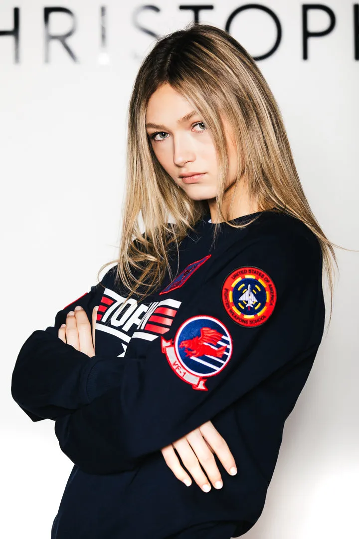 TOP GUN Unisex Logo Sweatshirt - NAVY