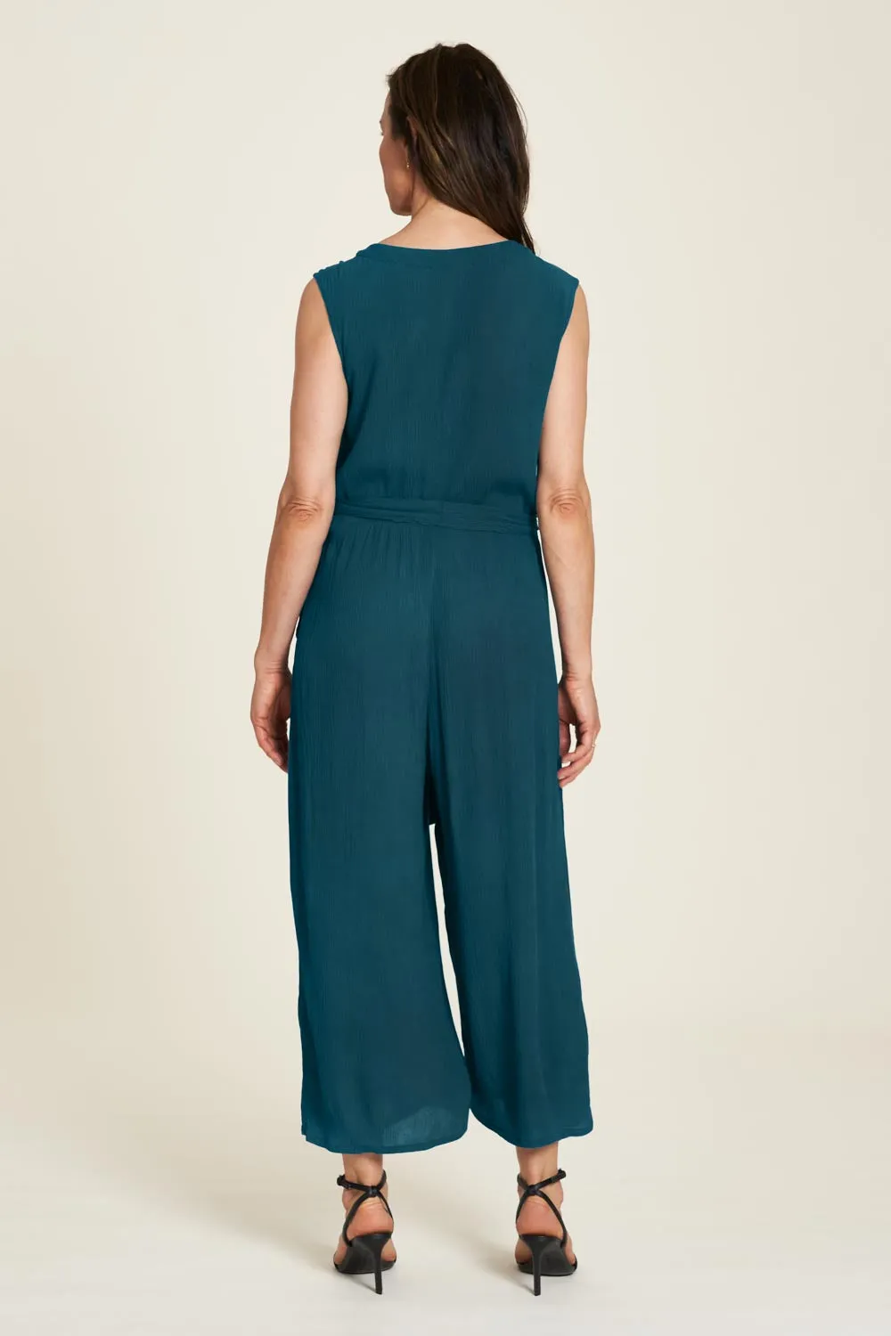 Tranquillo Bermuda Blue EcoVero Sleeveless Jumpsuit