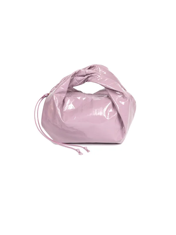 Twist Leather Tote in Lilac