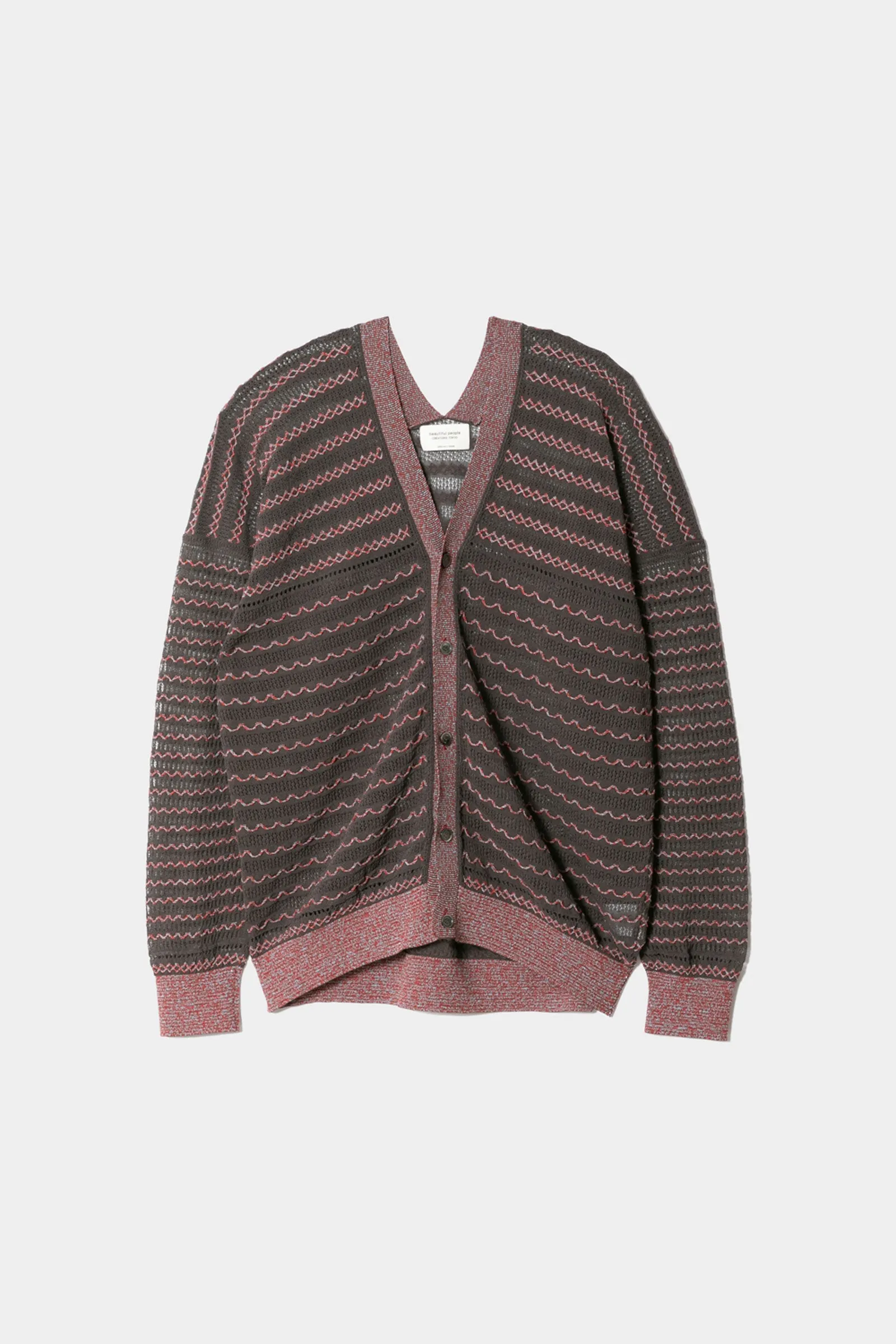 UNISEX - Striped Cotton Knitted Cardigan