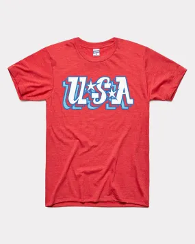 USA Stars Heather Red T-Shirt