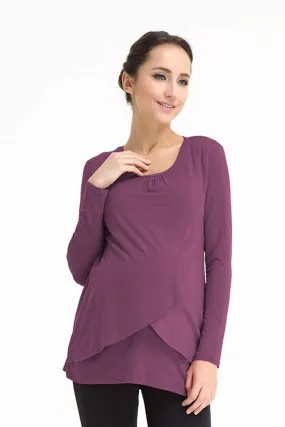 Vina Flap Nursing Top Eggplant