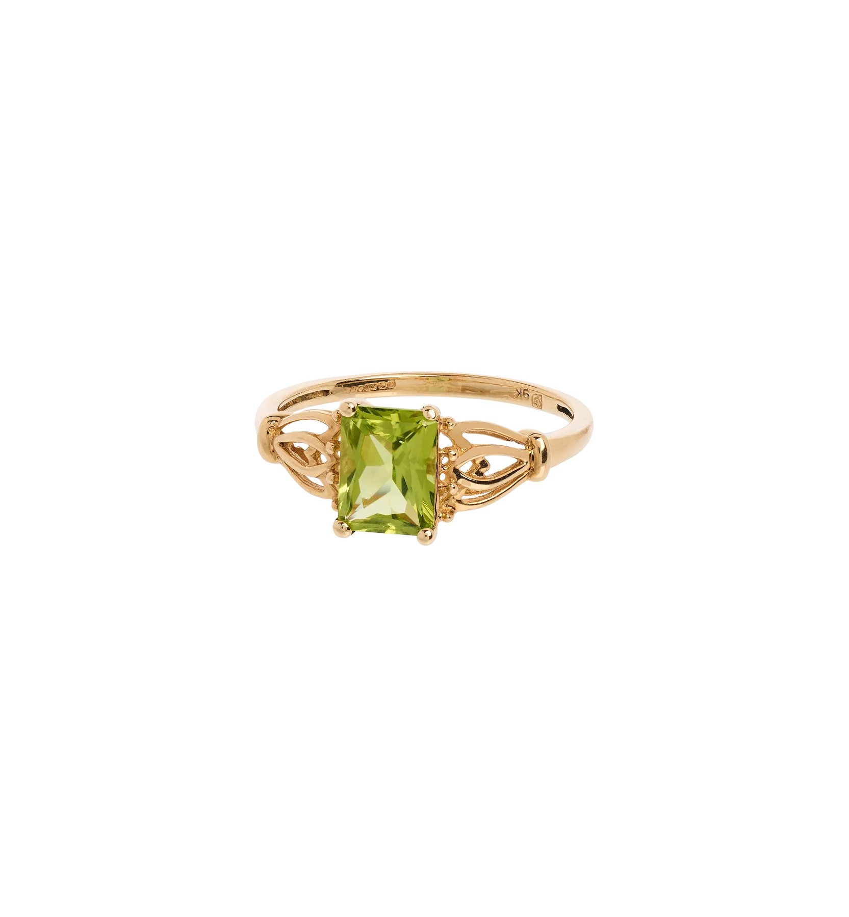 Vintage Gilded Peridot Radiance Ring