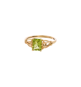 Vintage Gilded Peridot Radiance Ring