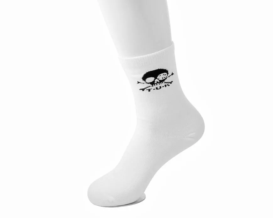 White T.U.K. Skull Logo Women’s Sock