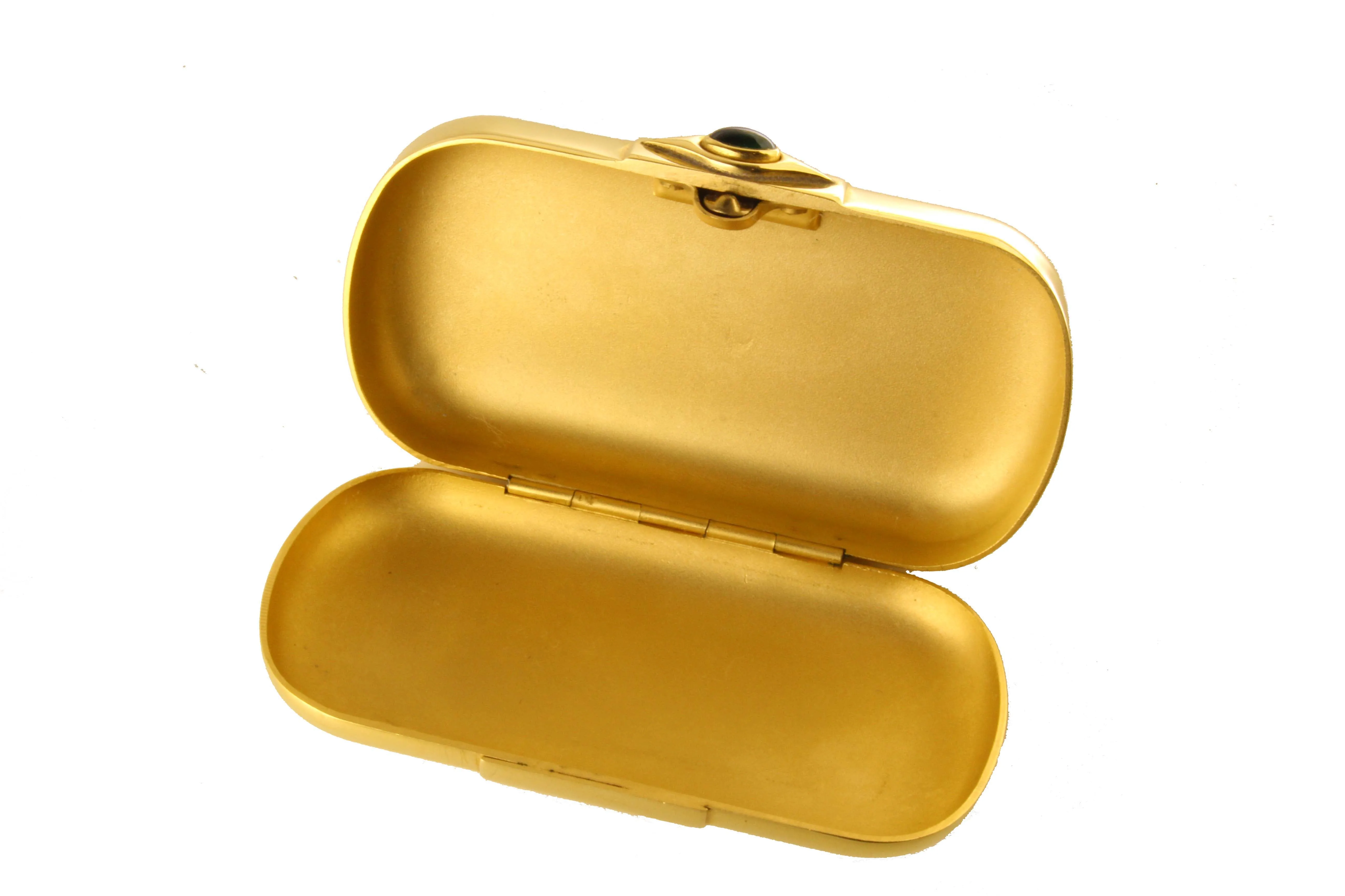 YVES SAINT LAURENT gold plated pillbox