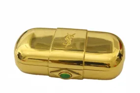 YVES SAINT LAURENT gold plated pillbox