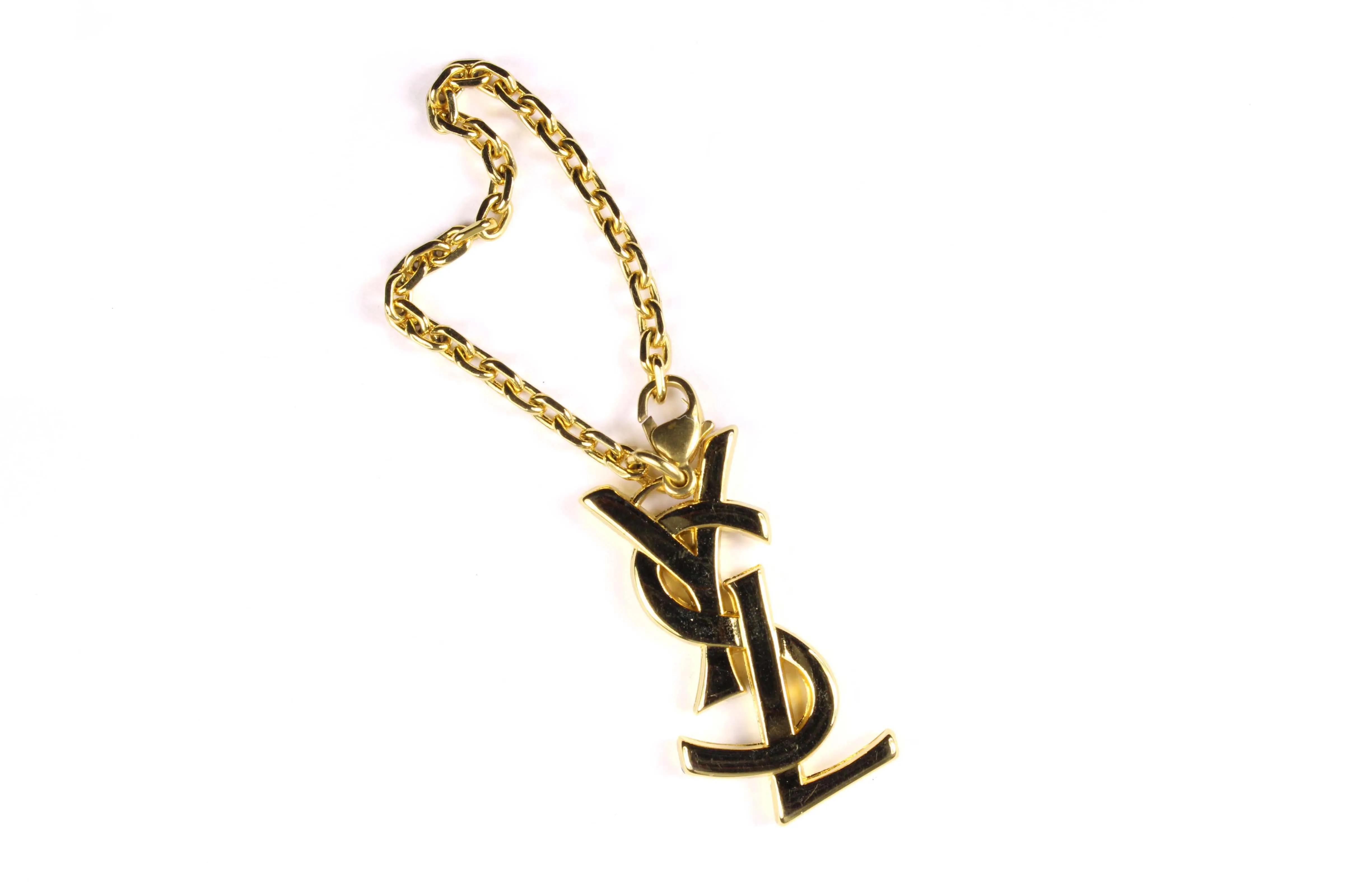 YVES SAINT LAURENT logo key-ring bag charm