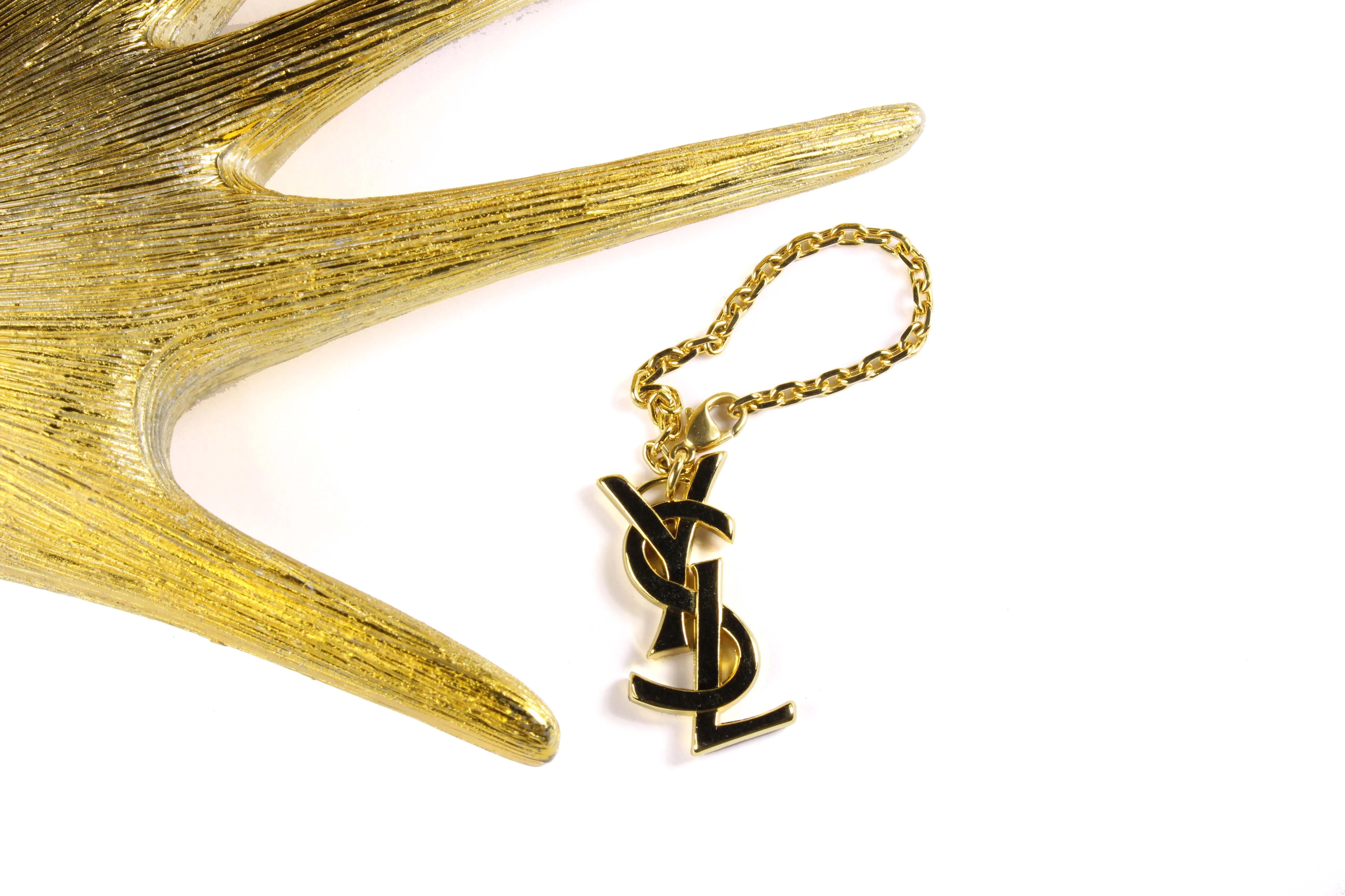 YVES SAINT LAURENT logo key-ring bag charm